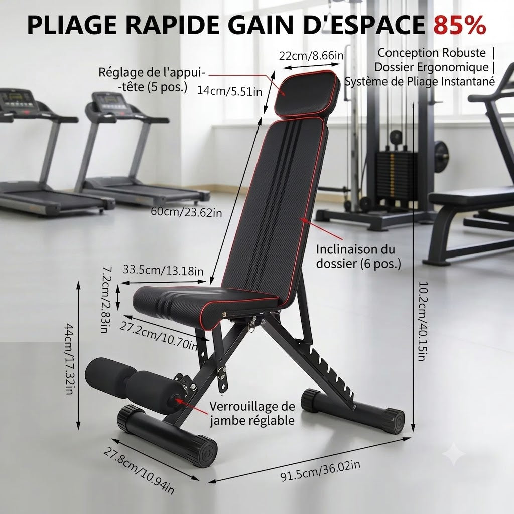 Banc de Musculation Pliable