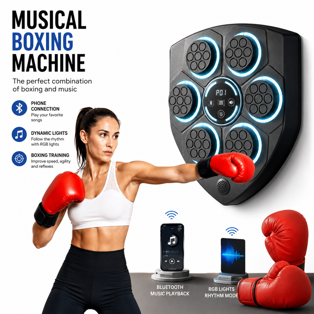 Cible de Boxe Musicale Interactive