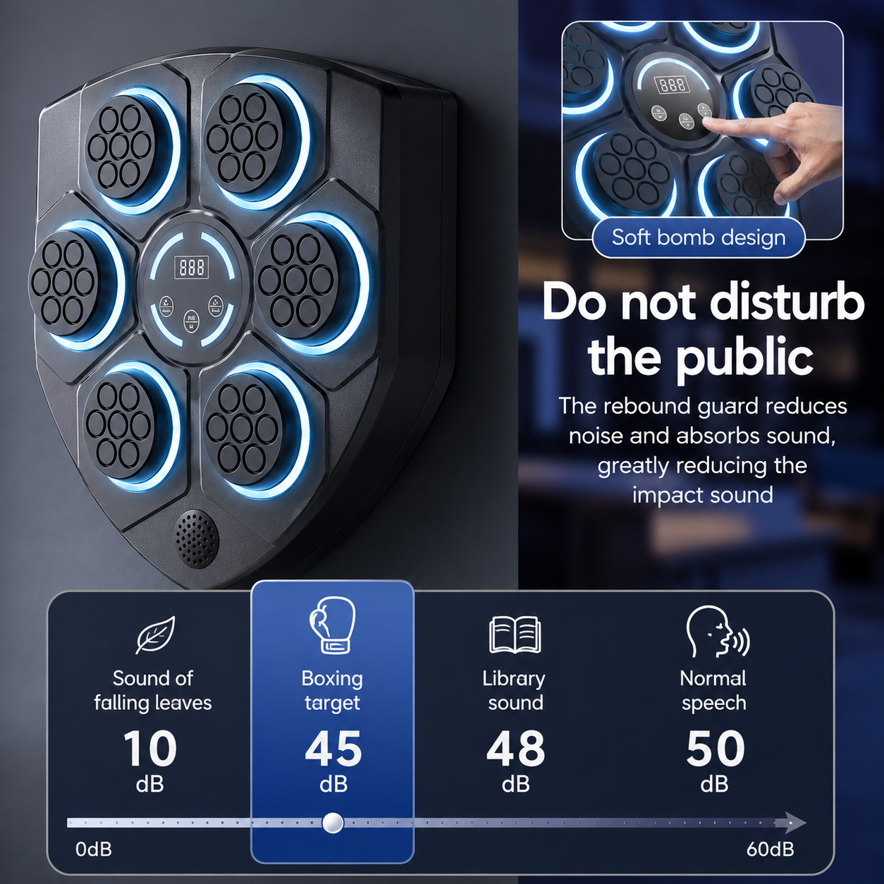 Cible de Boxe Musicale Interactive