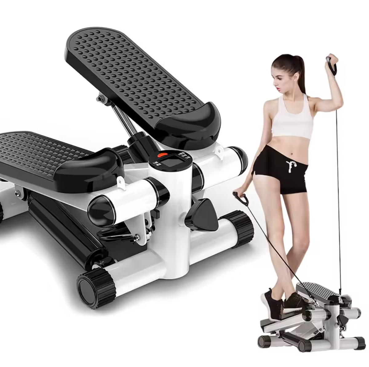 Mini Stepper Pliable avec Bande de Résistance